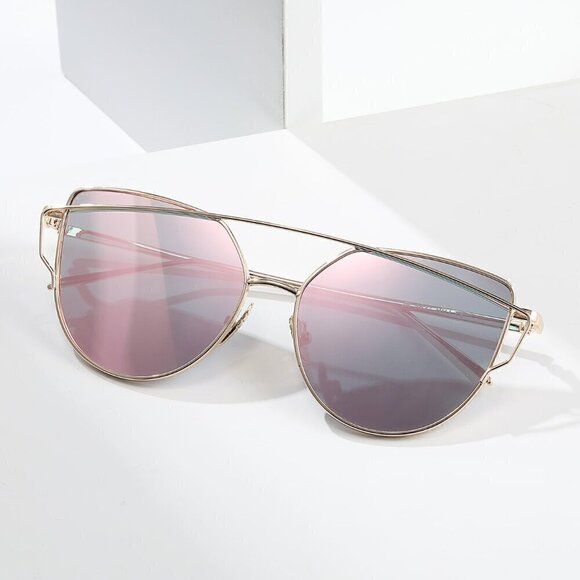 Elegant Women's Trendy Cat Eye Fashion Glasses Metal - Picture 2 of 4